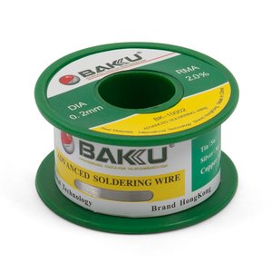 Припій BAKU BK 10002, Sn 97% , Ag 0,3%, Cu 0,7%, флюс 2%, 0,2 мм, 50 г