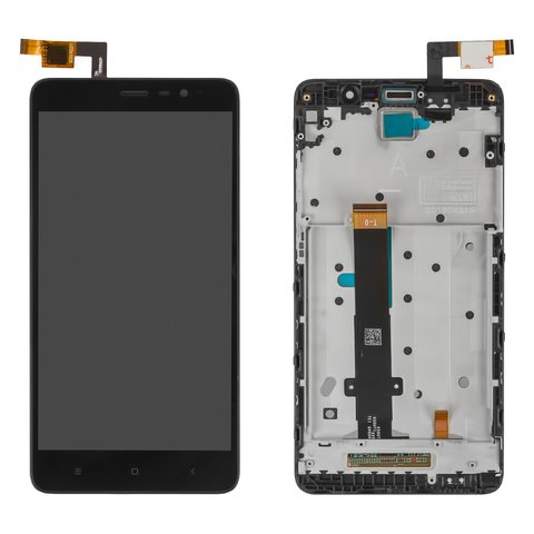 Дисплей для Xiaomi Redmi Note 3 Pro, черный, без подсветки навигационной клавиатуры, с рамкой, 2015116, 2015161