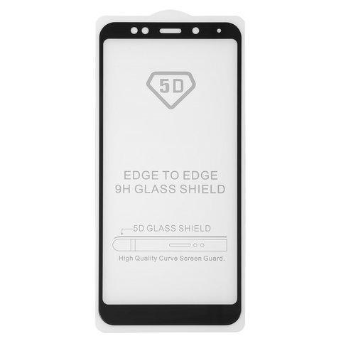Защитное стекло All Spares для Xiaomi Redmi 5 Plus, 0,26 мм 9H, 5D Full Glue, черный, cлой клея нанесен по всей поверхности