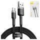USB кабель Baseus Cafule, USB тип-C, USB тип-A, 100 см, 3 A, черный, #CATKLF-BG1
