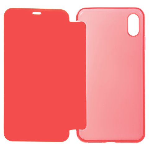 Чохол Baseus для iPhone XS Max, червоний, матовий, книжка, силікон, пластик, #WIAPIPH65 TS09