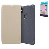 Чохол Nillkin Sparkle laser case для iPhone XS Max, золотистий, книжка, з отвором під логотип, пластик, PU шкіра, #6902048164772