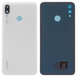 Задня панель корпуса для Huawei Nova 3i, P Smart Plus, біла, із склом камери