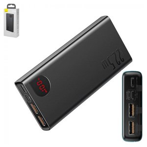 Power bank Baseus Adaman, 20000 мАг, 22,5 Вт, чорний, Quick Charge, #PPAD000101