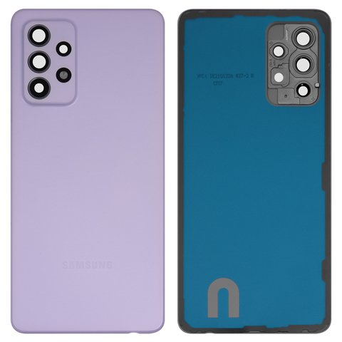 Задняя панель корпуса для Samsung A528 Galaxy A52s 5G, фиолетовая, со стеклом камеры