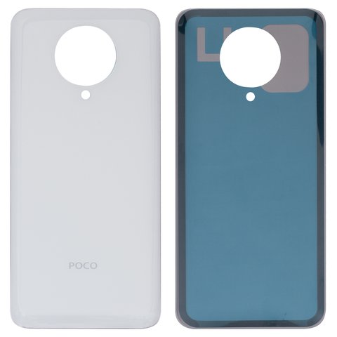 Задня панель корпуса для Xiaomi Poco F2 Pro, біла, High Copy, Лого Poco, M2004J11G