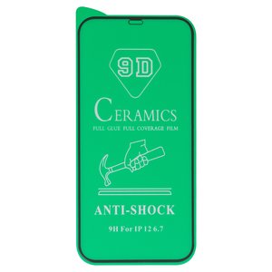 Захисна плівка Ceramics для Apple iPhone 12 Pro Max, чорна, сумісне з чохлом, Full Glue