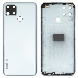 Задняя панель корпуса для Realme C12, серая, со стеклом камеры