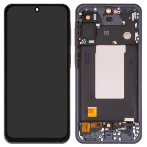 Дисплей для Samsung A566 Galaxy A56, черный, с рамкой, Сopy, TFT 