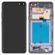 Дисплей для Samsung G977 Galaxy S10 5G, G977B Galaxy S10 5G, чорний, з рамкою, Оригінал (переклеєне скло)