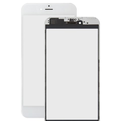Vidrio de carcasa puede usarse con Apple iPhone 6 Plus, con película OCA, con marcos, blanco