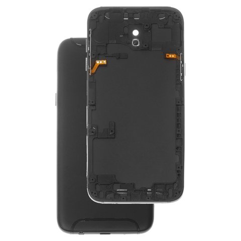 Panel trasero de carcasa puede usarse con Samsung J530F Galaxy J5 2017 , negra, con vidrio de cámara, con botones laterales