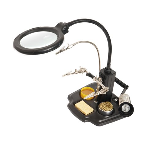 PCB Holder with LED Magnifier and Soldering Iron Holder Pro'sKit SN 396