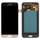 LCD compatible with Samsung J320 Galaxy J3 (2016), (golden, without frame, Original (PRC), dragontrail Glass, original glass)