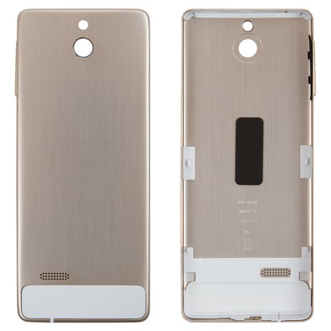 Housing Back Cover compatible with Nokia 515 Dual Sim, golden, with side button 