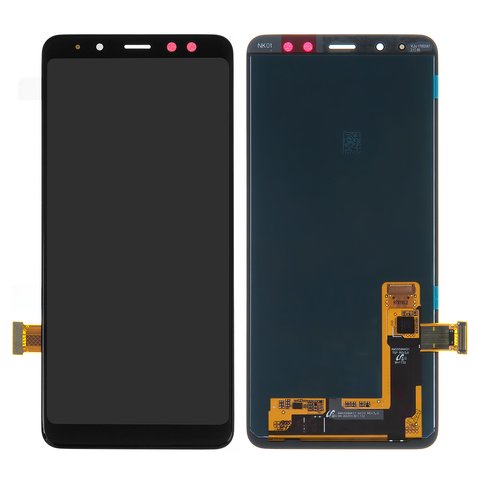 Pantalla LCD puede usarse con Samsung A530 Galaxy A8 2018 , negro, sin marco, Original PRC , original glass