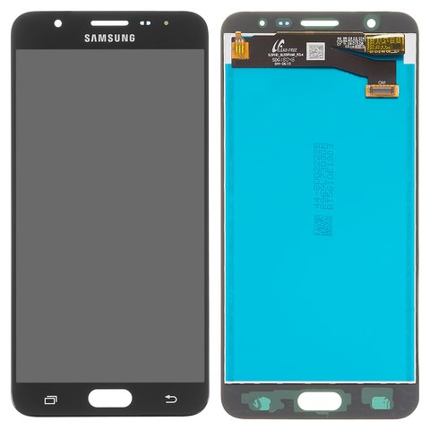 LCD compatible with Samsung G610 Galaxy J7 Prime, SM G610 Galaxy On Nxt, black, without frame, original change glass 
