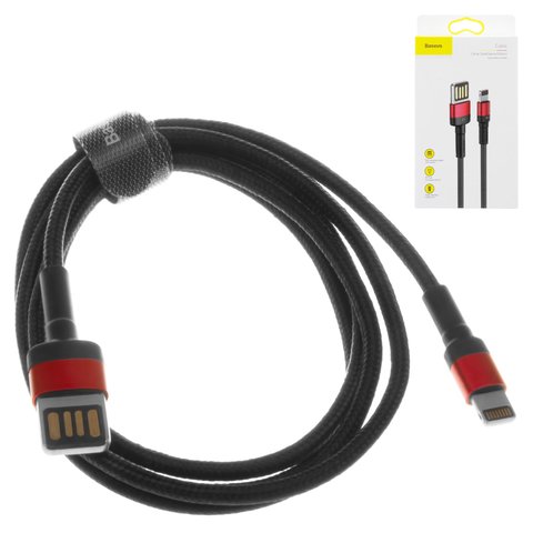 USB кабель Baseus Cafule, USB тип A, Lightning, 100 см, 2,4 А, черный, #CALKLF G91
