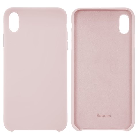 Чехол Baseus для iPhone XS Max, розовый, Silk Touch, пластик, #WIAPIPH65 ASL04