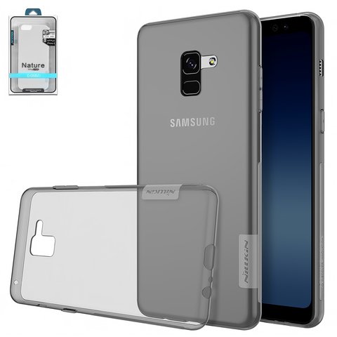 Case Nillkin Nature TPU Case compatible with Samsung A730 Galaxy A8+ 2018 , gray, Ultra Slim, transparent, silicone  #6902048152519