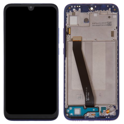 LCD compatible with Xiaomi Redmi 7, dark blue, with frame, High Copy, M1810F6LG, M1810F6LH, M1810F6LI 