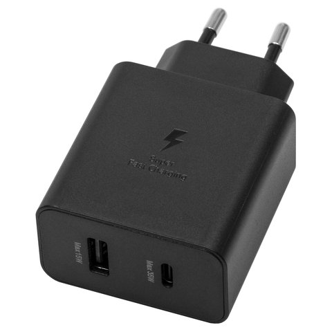 Mains Charger EP TA220, 35 W, Power Delivery PD , black, 2 outputs 
