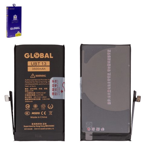 Battery Mechanic compatible with Apple iPhone 13, Li Polymer, 3.84 V, 3500 mAh, High Capacity, original IC 