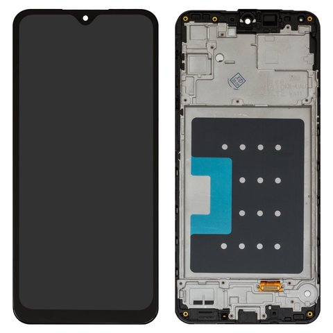 LCD compatible with Samsung A165 Galaxy A16, black, with frame, Copy, with wide edge, TFT  