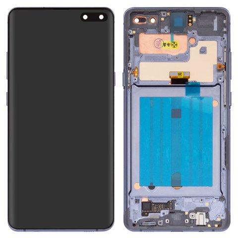 Pantalla LCD puede usarse con Samsung G977 Galaxy S10 5G, G977B Galaxy S10 5G, negro, con marco, original vidrio reemplazado 