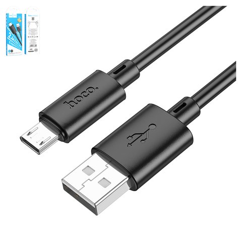 USB дата кабель Hoco X88, USB тип A, micro USB тип B, 100 см, 2,4 А, чорний