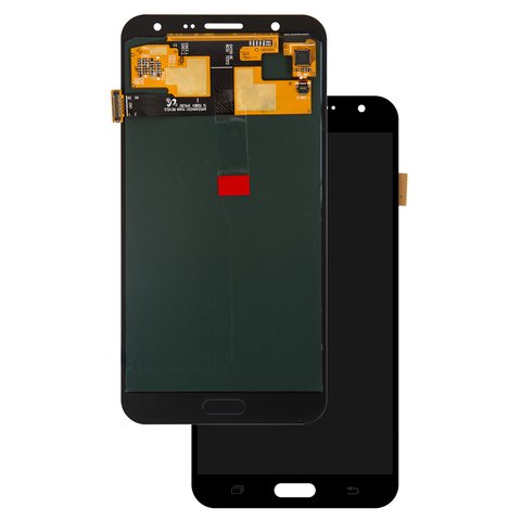 LCD compatible with Samsung J700 Galaxy J7, black, without frame, original change glass 
