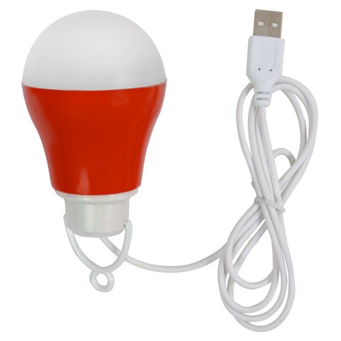 USB LED Light 5 W cold white, red housing, 5 V, 450 lm 