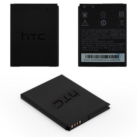 Battery BM60100 BA S890 compatible with HTC Desire 600 Dual sim, Li ion, 3.8 V, 1800 mAh, Original PRC  