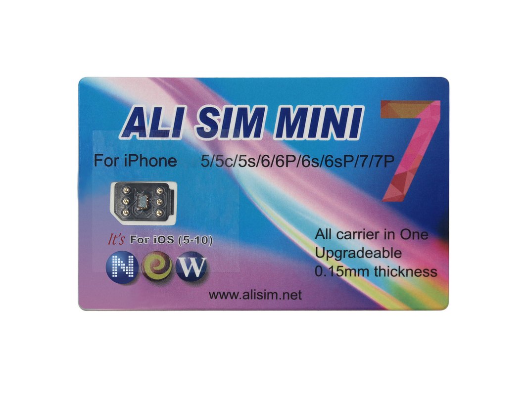 Обновляемая карта Ali SIM Mini 7 для телефонов iPhone  5/5C/5S/SE/6/6+/6S/6S+/7/7+ - GsmServer