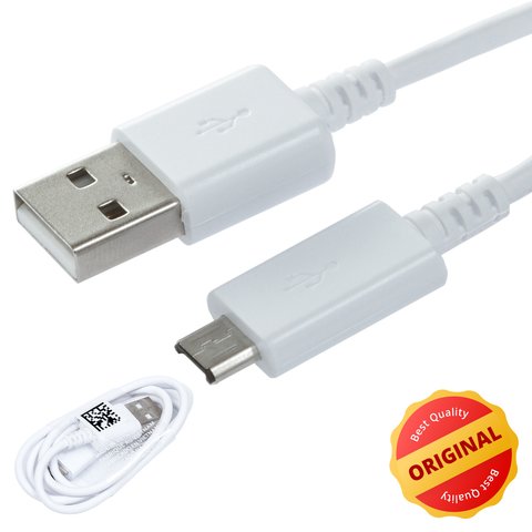 USB Cable Samsung, (USB type-A, micro USB type-B, 80 cm, white, Original)  #GH39-01710D - GsmServer