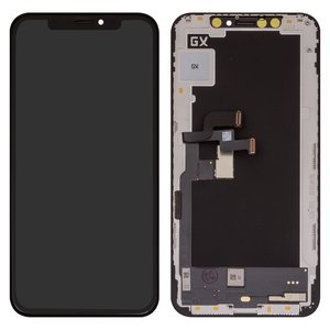 Дисплей для iPhone XS, черный, с рамкой, HC, OLED , GX OEM hard
