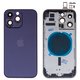 Housing compatible with iPhone 14 Pro Max, (purple, with SIM card holders, with side buttons, HC, Global, deep purple)