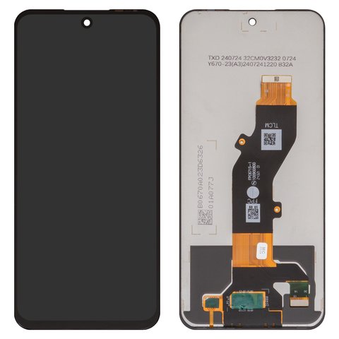 LCD compatible with Tecno Spark 30C, black, without frame, High Copy, kl5, kl5n