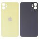 Housing Back Cover compatible with iPhone 11, (yellow, no need to remove the camera glass, Original (PRC), big hole)