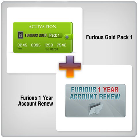 Renovación de acceso al servidor Furious Gold por 1 año  + Furious Gold Pack 1