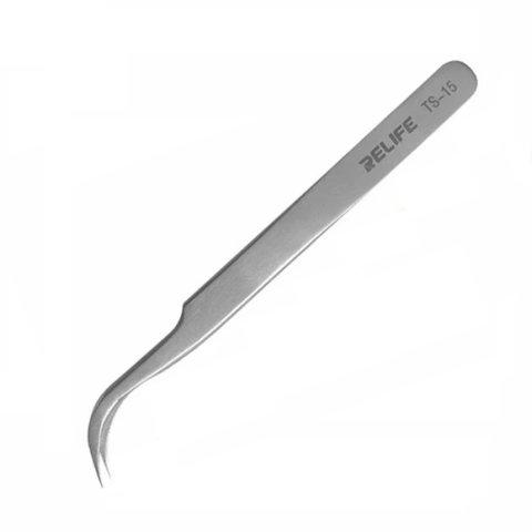 Pinzas para smd RELIFE TS 15, curvada, 117 mm