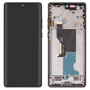 Pantalla LCD puede usarse con Motorola Edge 50 Fusion, azul, con marco, Original PRC , forest blue