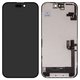 Pantalla LCD puede usarse con iPhone 16, negro, con marco, HC, sin microchip, (OLED), GX OEM hard
