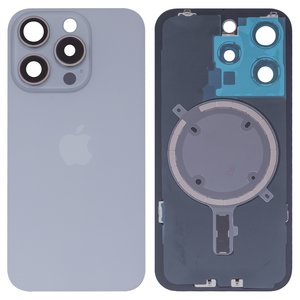 Panel trasero de carcasa puede usarse con iPhone 15 Pro, blanco, con vidrio de cámara, HC