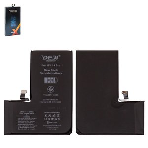 Batería Deji puede usarse con Apple iPhone 14 Pro, Li ion, 3.87 V, 3510 mAh, mayor capacidad, sin mensaje de error, decode battery