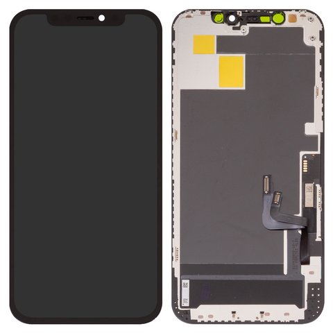 Pantalla LCD puede usarse con iPhone 12, iPhone 12 Pro, negro, con marco, HC, sin error, OLED , DD OLED OEM soft, diagnosable