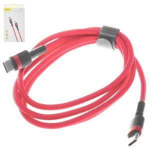 USB кабель Baseus Cafule, 2xUSB тип C, 100 см, 60 Вт, 3 A, червоний, в нейлоновому обплетенні, #CATKLF G09
