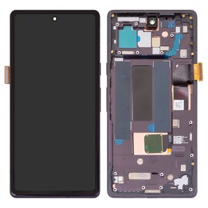 Дисплей для Google Pixel 7a, чорний, з рамкою, Оригінал переклеєне скло 