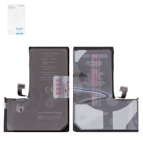 Аккумулятор JCID для Apple iPhone 15 Pro, Li Polymer, 3,87 B, 3430 мАч, повышенная ёмкость, high capacity