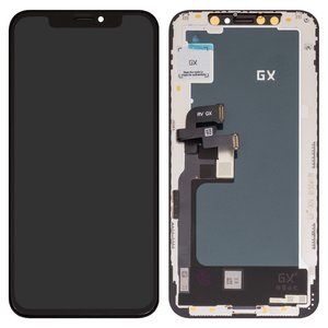 Дисплей для iPhone XS, черный, с рамкой, AAA, TFT , GX